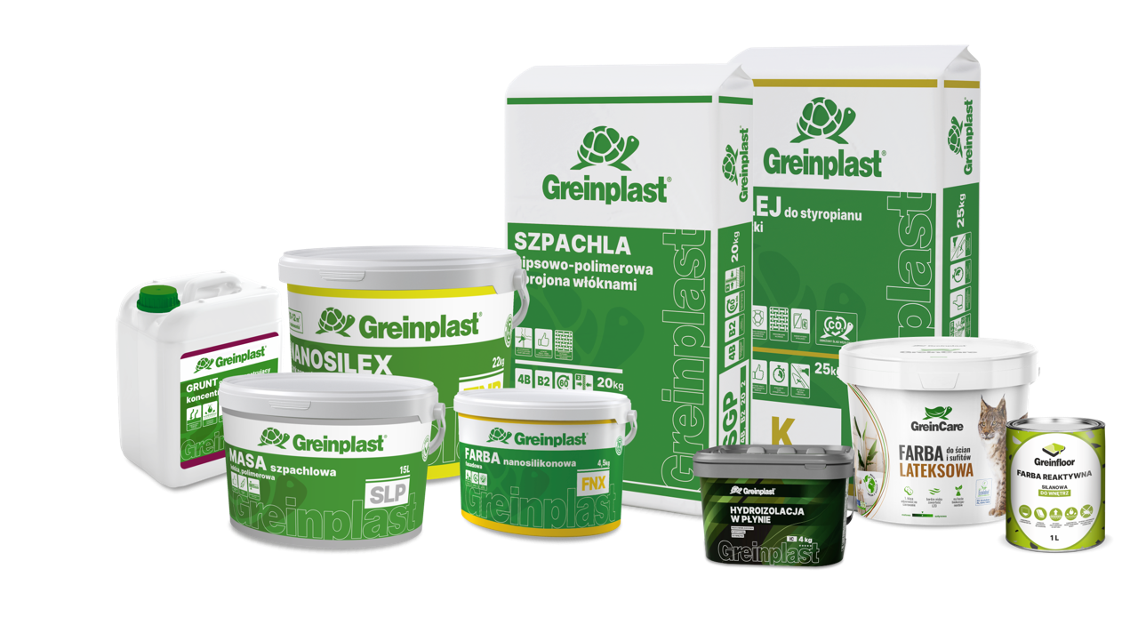 Produkty chemii budowlanej Greinplast dostępne w sieci Greinpoint